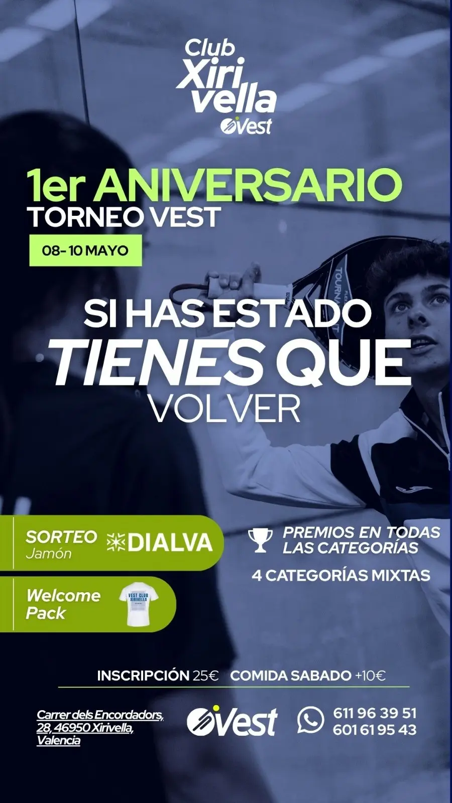 Cartel del torneo Torneo 1er Aniversario VEST Club Xirivella