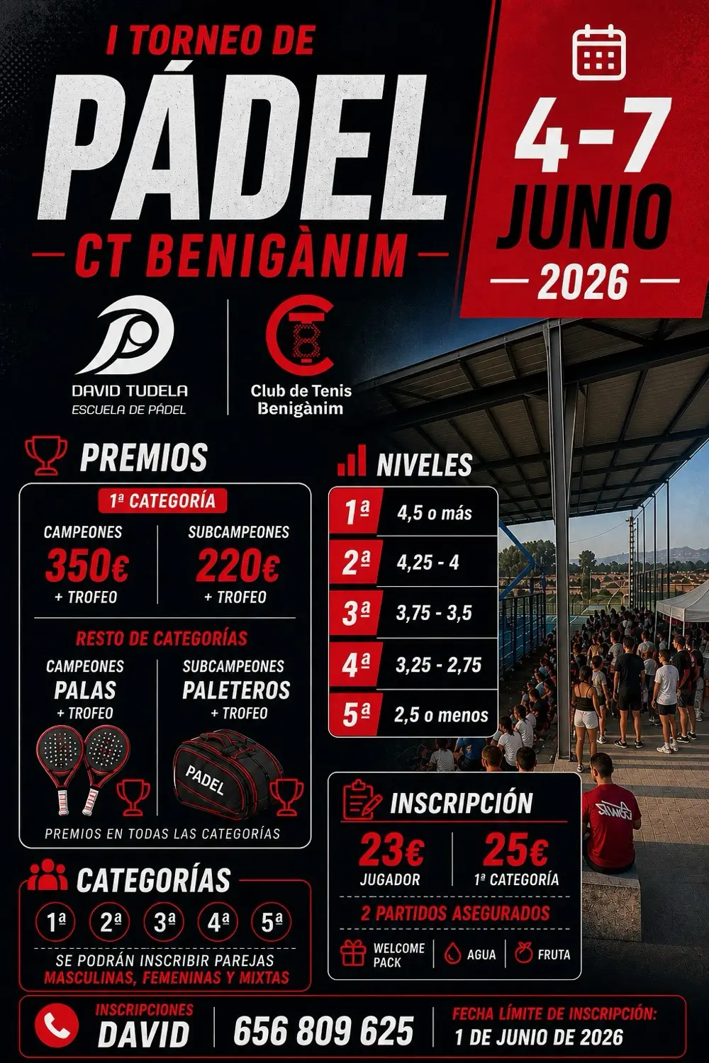 Cartel del torneo I Torneo Padel 2026 CT Benigánim