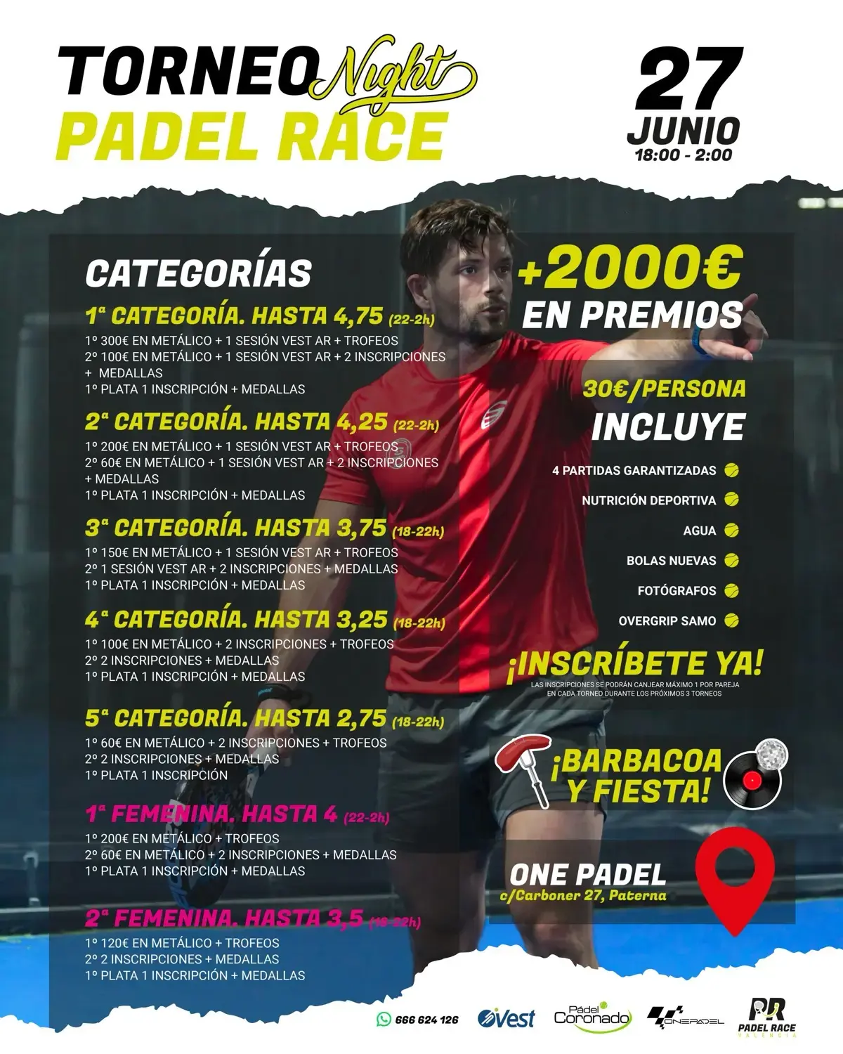 Cartel del torneo Torneo Padel Race Night