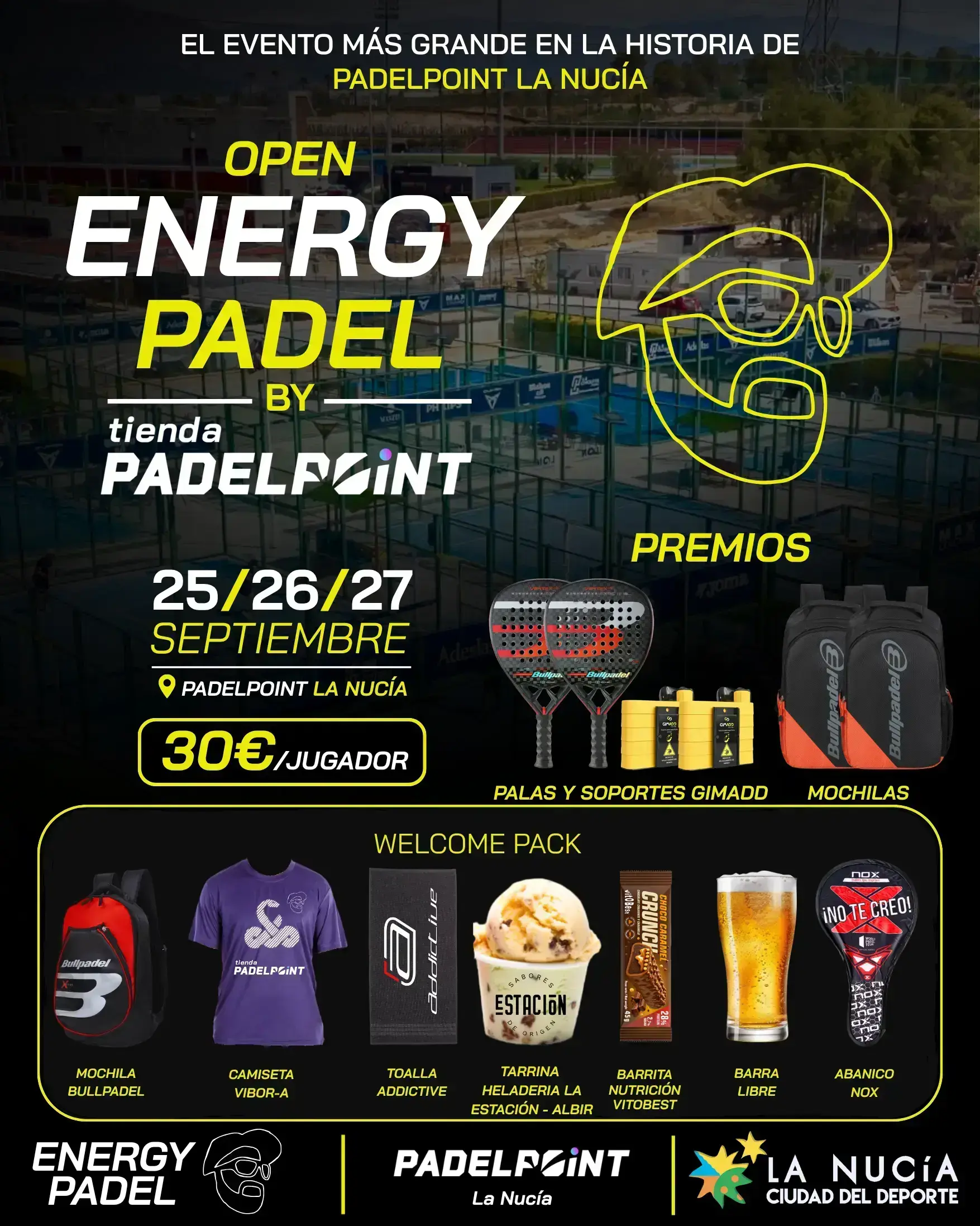 Cartel del torneo I Open Energy Padel