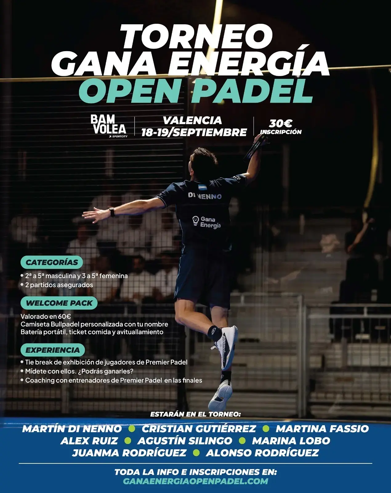 Cartel del torneo Gana Energía Open Padel