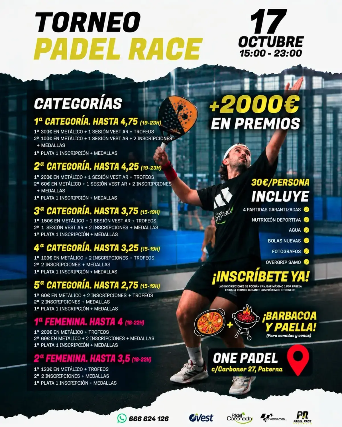 Cartel del torneo Torneo Padel Race - 17 de octubre